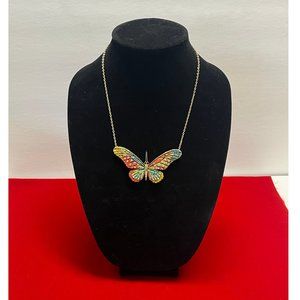 Fashion Jewelry Necklace, Butterfly, Gold Color, 17 1/2"